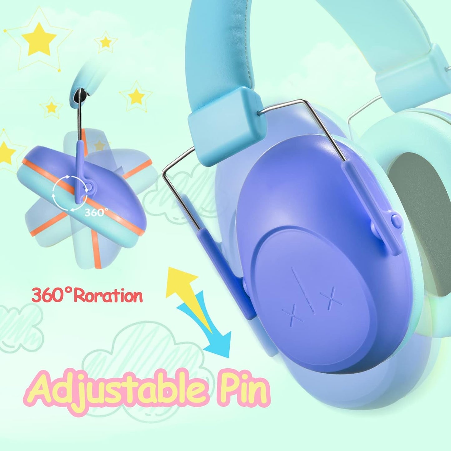 Onhear Kids Noise Cancelling Headphones NRR 26dB Kids Ear Protection Earmuffs for Autism Toddler Children Noise Cancelling Sound Proof Earmuffs/Headphones for Concerts Air Shows Fireworks