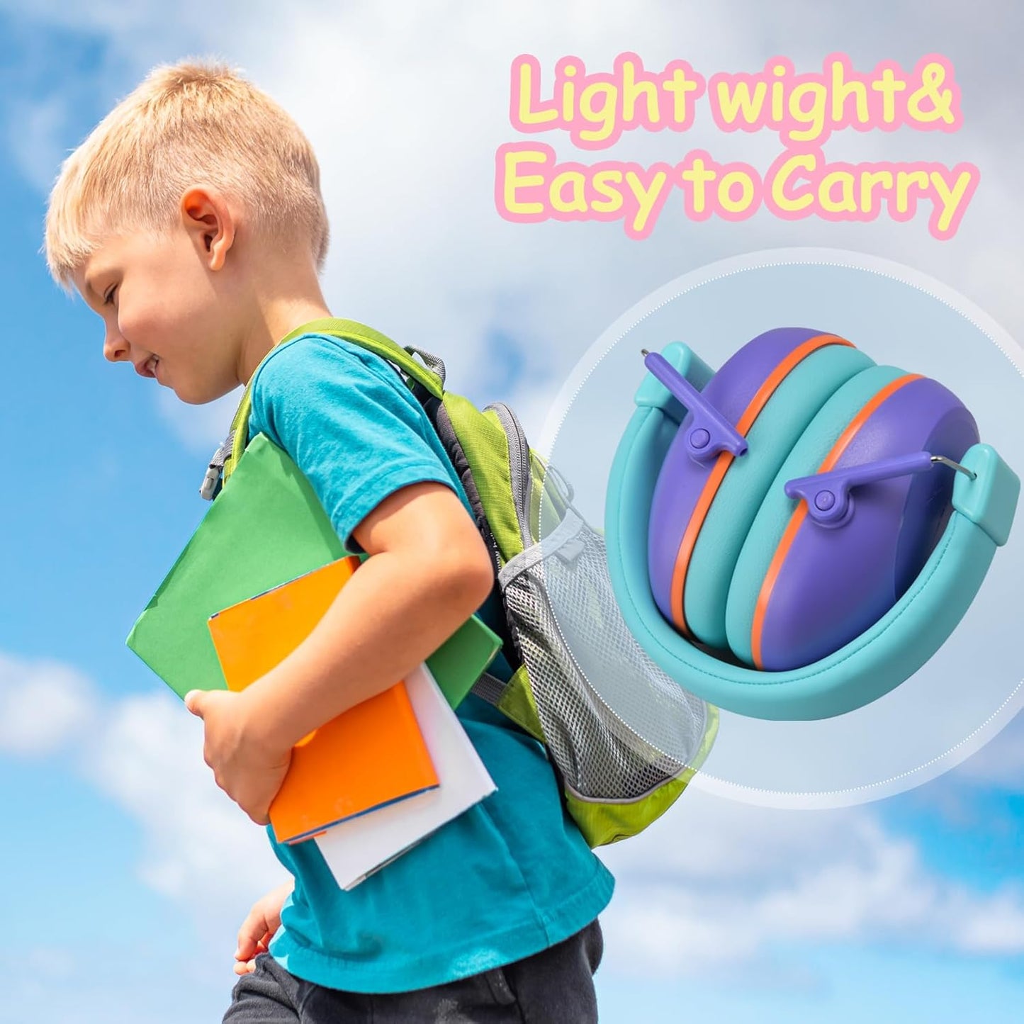 Onhear Kids Noise Cancelling Headphones NRR 26dB Kids Ear Protection Earmuffs for Autism Toddler Children Noise Cancelling Sound Proof Earmuffs/Headphones for Concerts Air Shows Fireworks