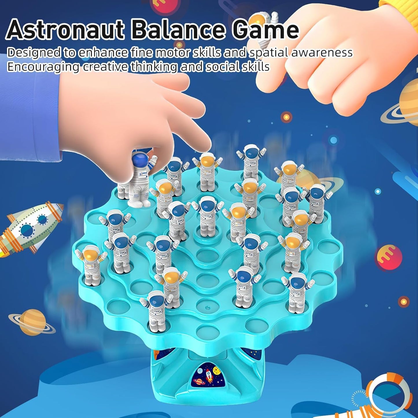 Yeopopshop Astronaut Balance Game,Balance Board Game,Two-Player Balanced Tree Board Game Montessori Astronaut Balance Tree Educational Toys Children Desktop Game Gift for Boys Girls