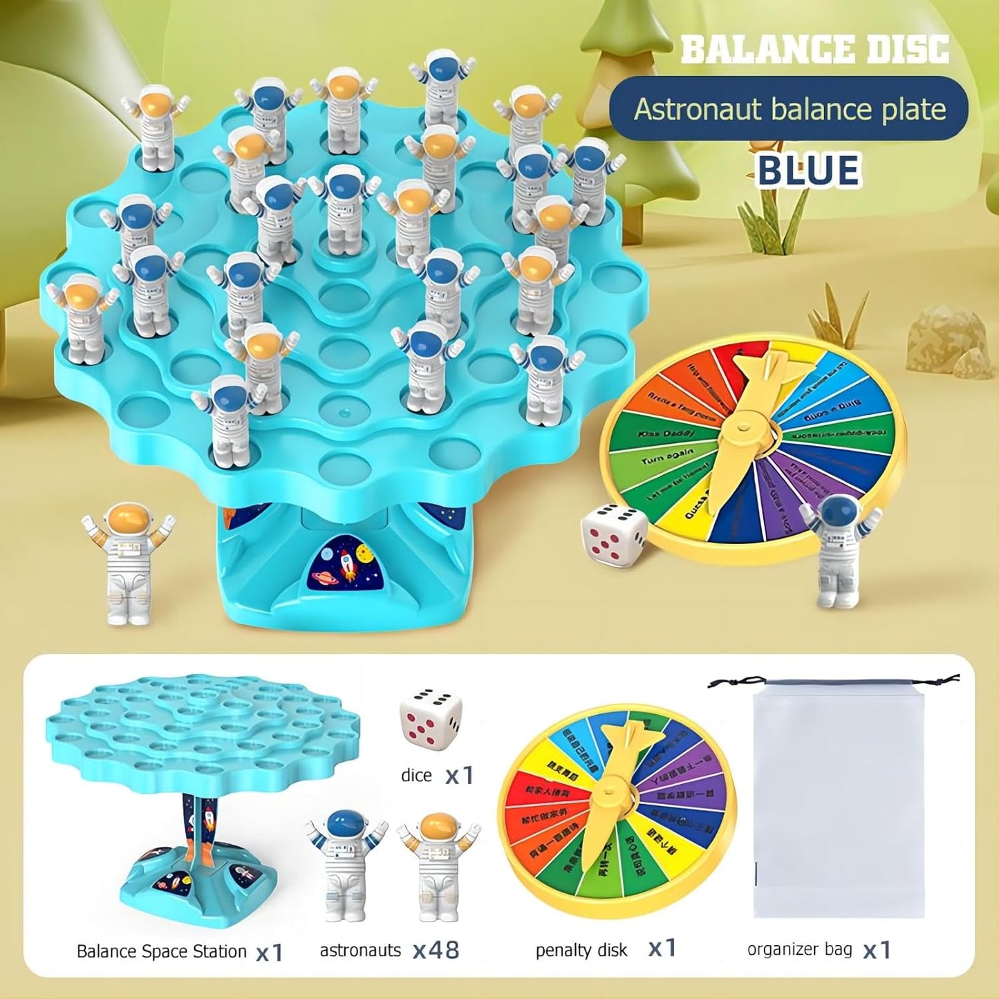 Yeopopshop Astronaut Balance Game,Balance Board Game,Two-Player Balanced Tree Board Game Montessori Astronaut Balance Tree Educational Toys Children Desktop Game Gift for Boys Girls