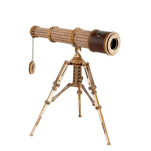 3D Assembled Wooden Monocular Telescope Model
