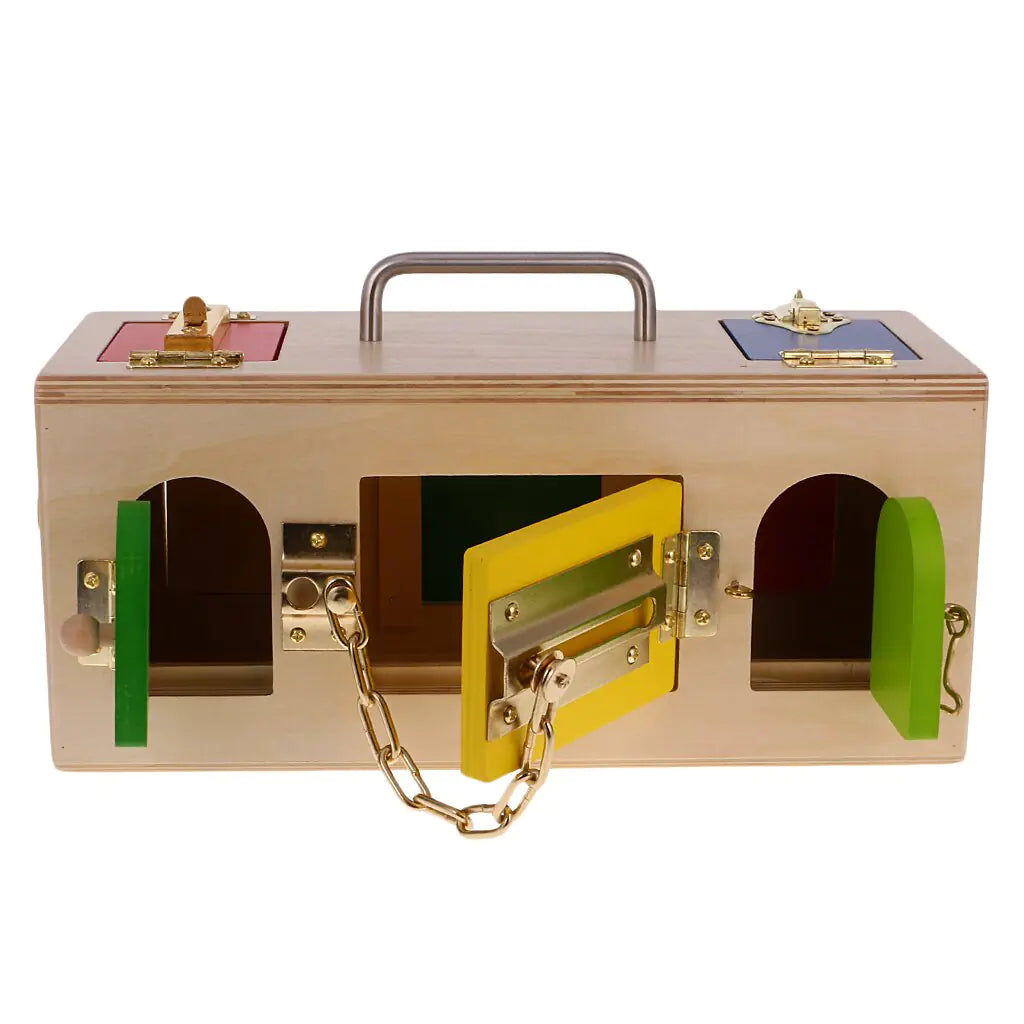 Montessori Wooden Lock Box Educational Toy for Kids