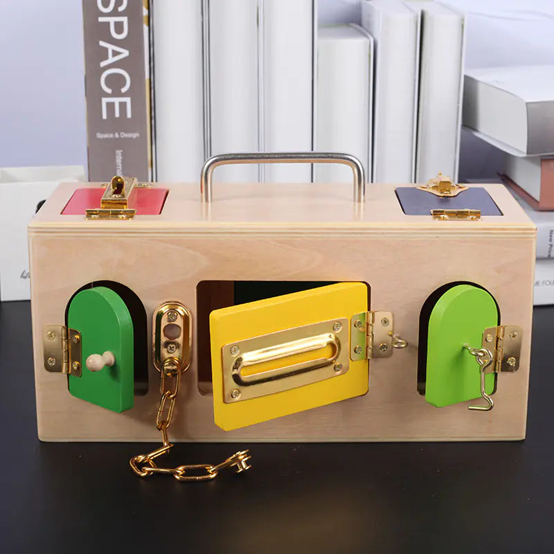 Montessori Wooden Lock Box Educational Toy for Kids