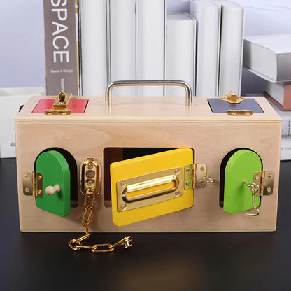 Montessori Wooden Lock Box Educational Toy for Kids