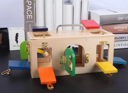 Montessori Wooden Lock Box Educational Toy for Kids