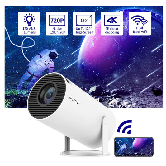HY300 Mini Portable Projector with Dual-Band WiFi