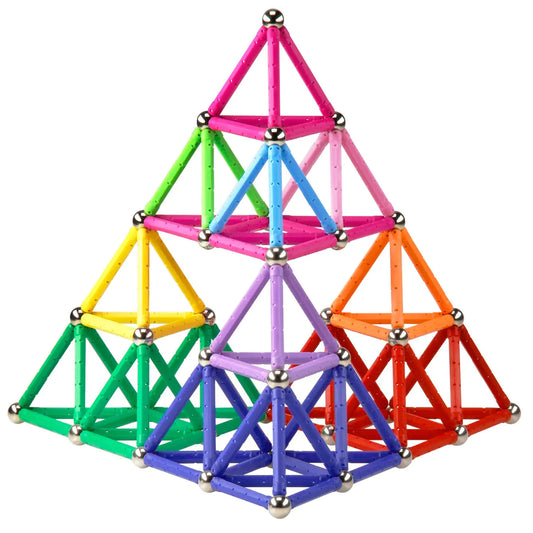 ELONGDI Magnetic Building Blocks [ 132 Pieces ] Lengthen Building Sticks Set Magnet Stem Toys Set Non-Toxic Building 3D Puzzle Boys Toys for Kids and Adult