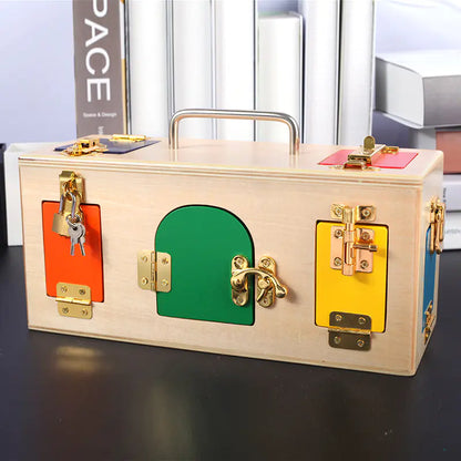 Montessori Wooden Lock Box Educational Toy for Kids