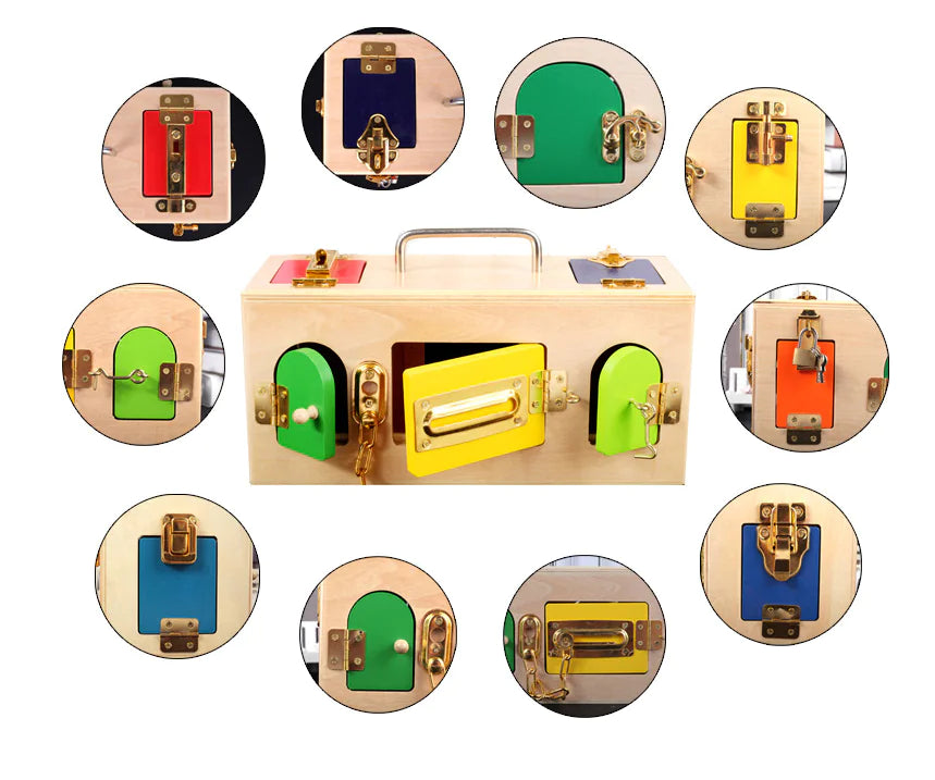 Montessori Wooden Lock Box Educational Toy for Kids