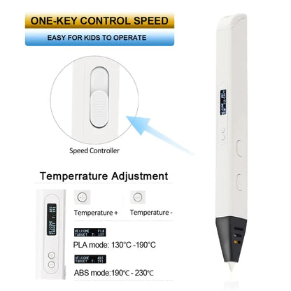 3D Pen Professional Set with OLED Screen and USB Accessories